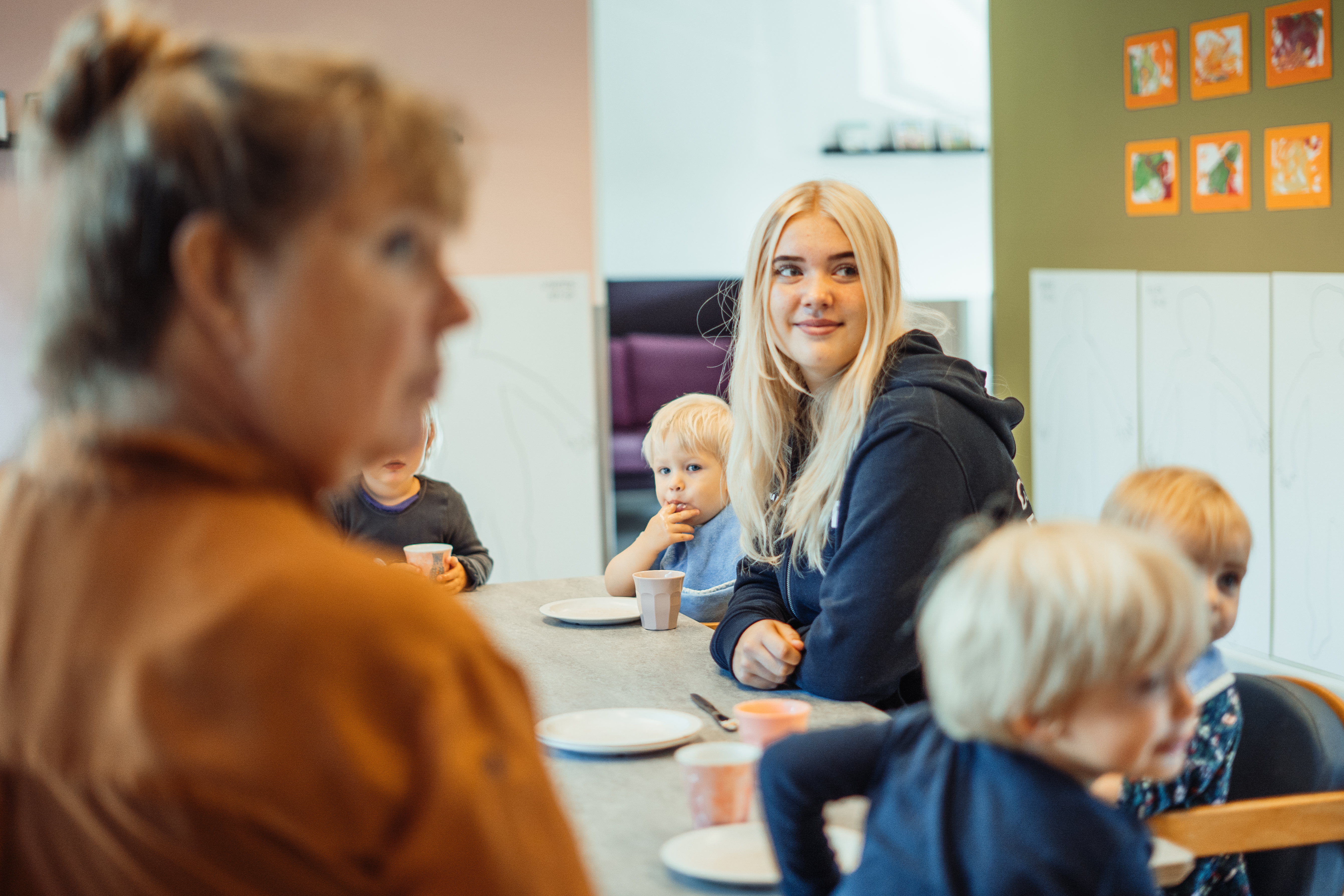 Stemningsbillede fra pædagoglinjen på Glamsbjerg Efterskole